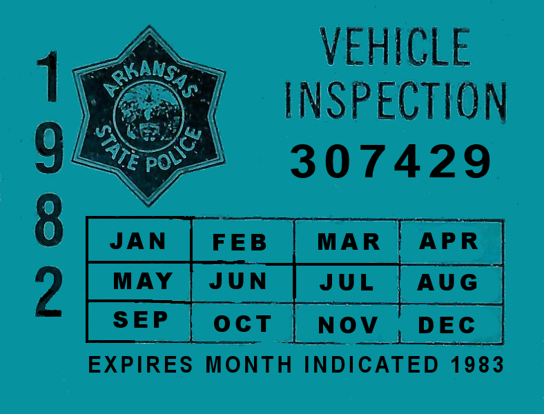 (image for) 1982 Arkansas Inspection Sticker